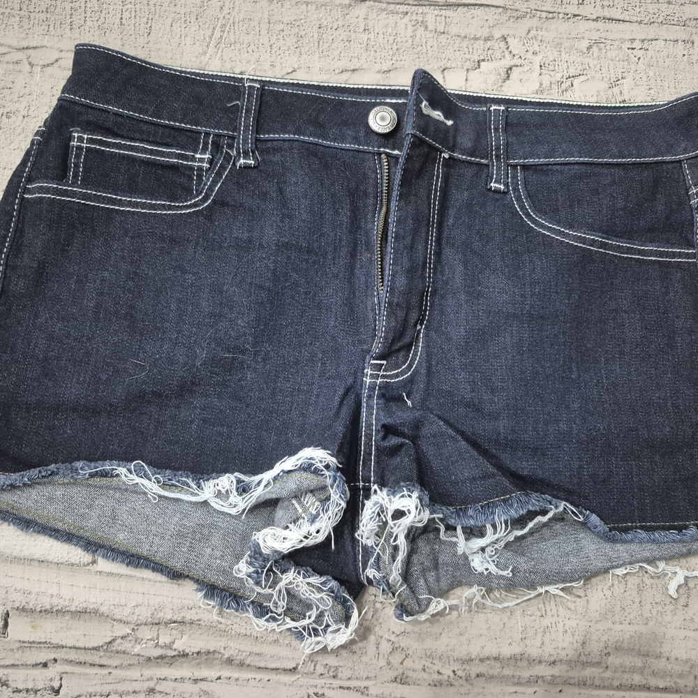Denim Frayed Hem Women Shorts